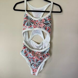 Aerie Ladies Geometric Cutout Full Coverage Swimsuit Medium